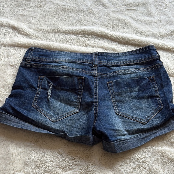 Blue Notes Distressed Denim Shorts | Rolled Hem | Size 28 Summer Staple - Picture 4 of 6